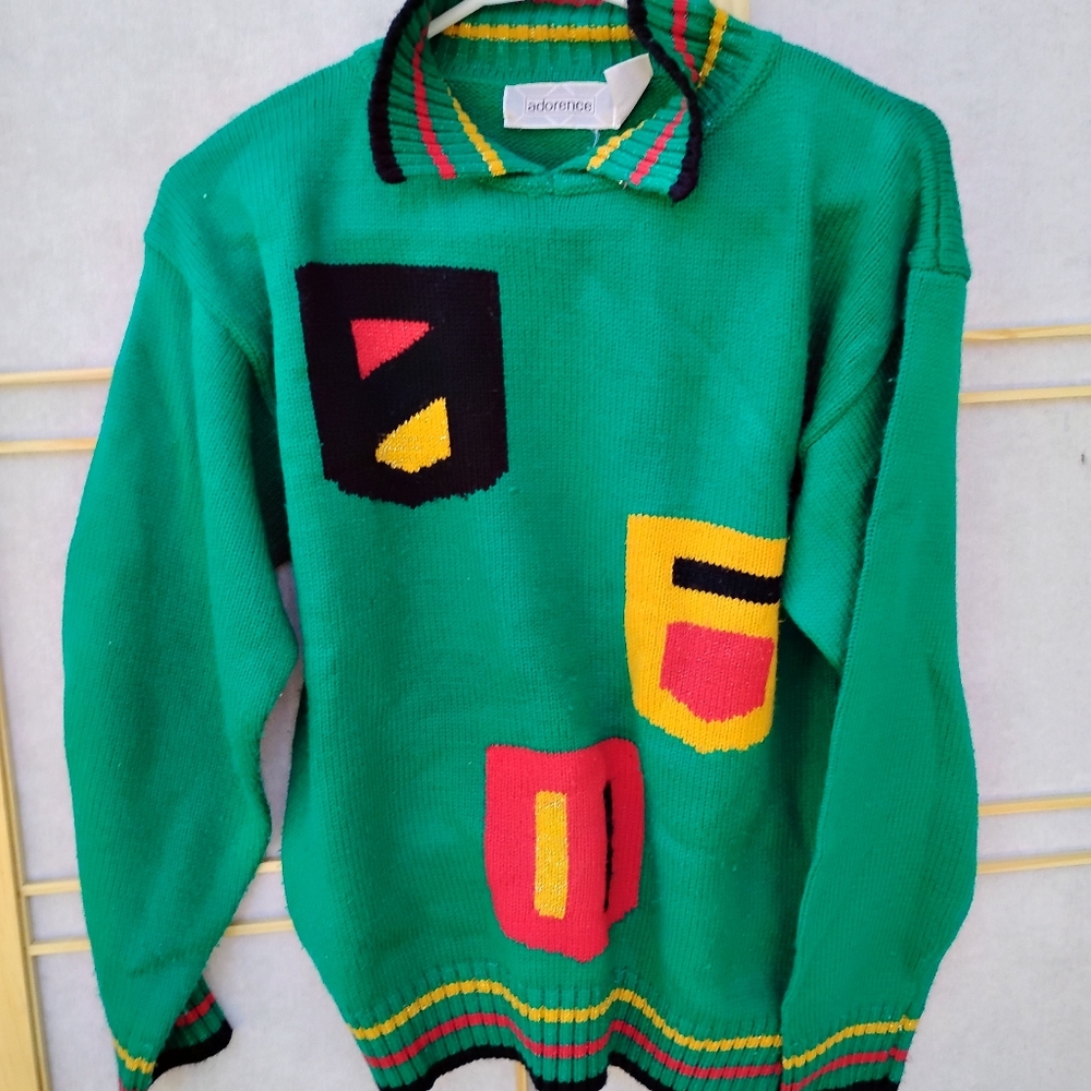 Adore Colorful Geometric Crewneck Sweater